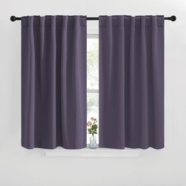 NICETOWN RV Curtains for Camper Windows - (Greyish Purple Color) 42x40 Inch, 2 Panels Set, Thermal Insulated Room Darkening Blackout Drapes/Draperies with Rod Pocket & Back Tab for Half Window