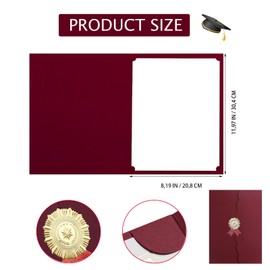 XGOPTS Pack of 5 Certificate Folders A4 Cardboard Gold-Plated Document Folder 300 g/m² High-Quality Transfer Folders Certificate Cover for DIN A4 Paper (Red)