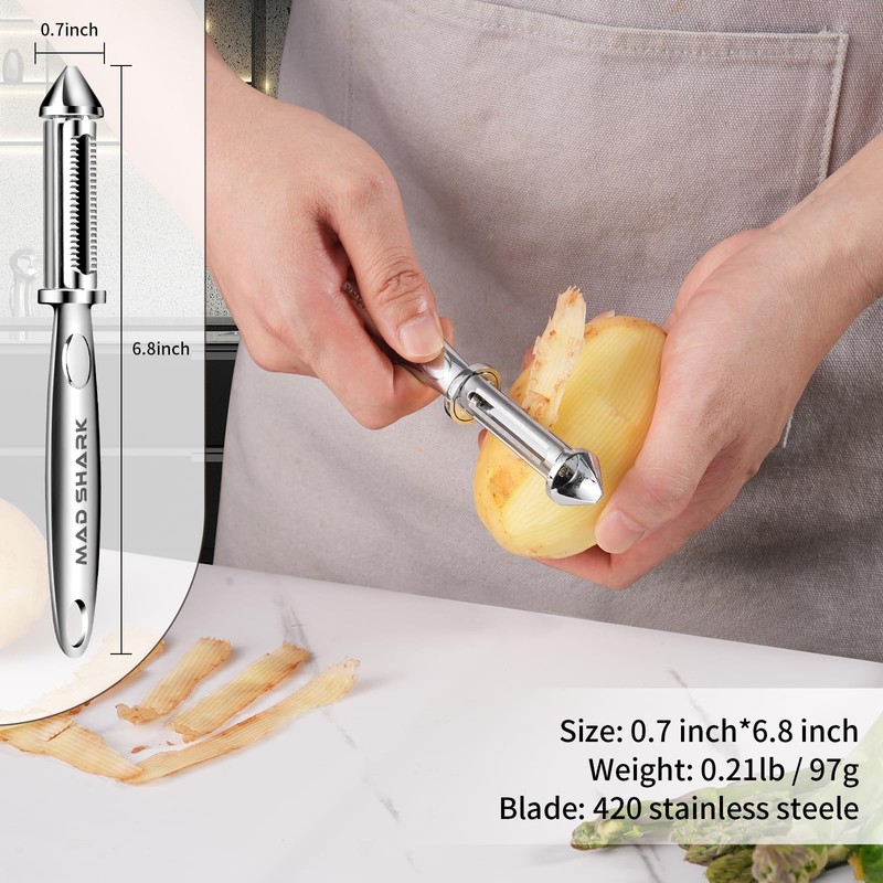 MAD SHARK Ultra Sharp Vegetable Peeler for Kitchen - 10