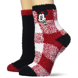 Mickey Mouse Women's No Show Socks, Red, 9-11