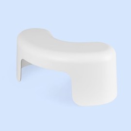 TUSHY Arc Toilet Stool: Supports a Natural Comfortable Squatting Posture to Unkink Your Colon for Easier Bowel Movements (Sleek, Space-Saving Design with Smooth, Curved Shape for Foot Comfort), White