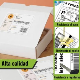 1000 Etiqueta Térmica Directa 4x6 Papel Adherible Blanco Para Impresora                                                                               