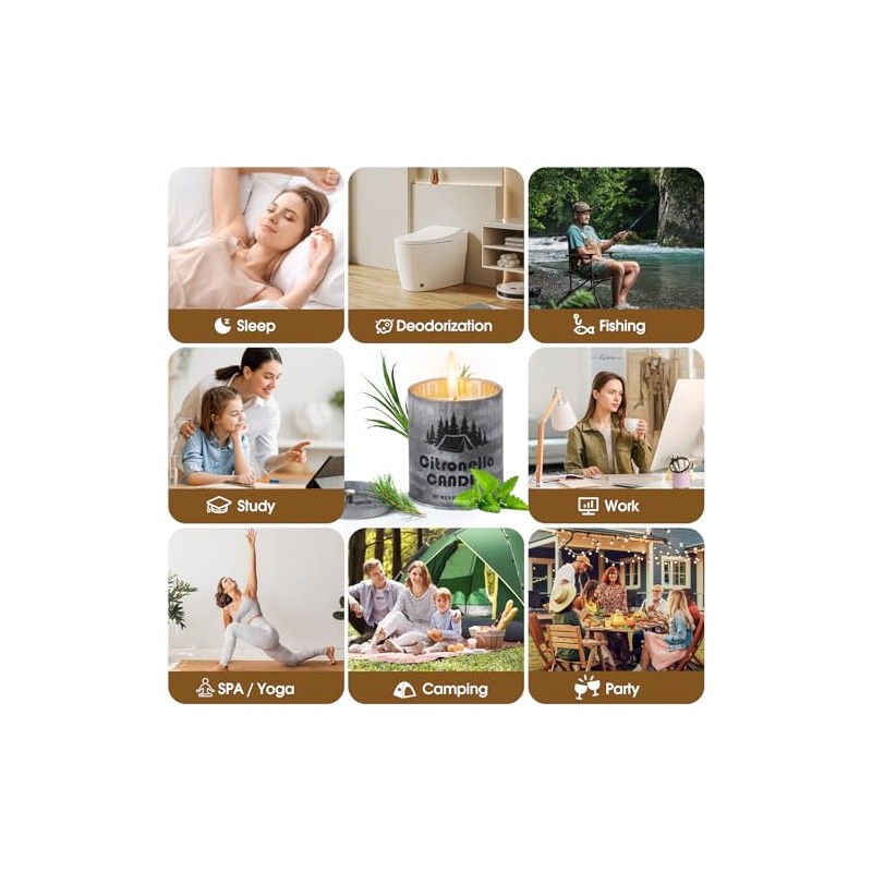 Citronella Candles Set - 4-Pack Natural Soy Wax Candles