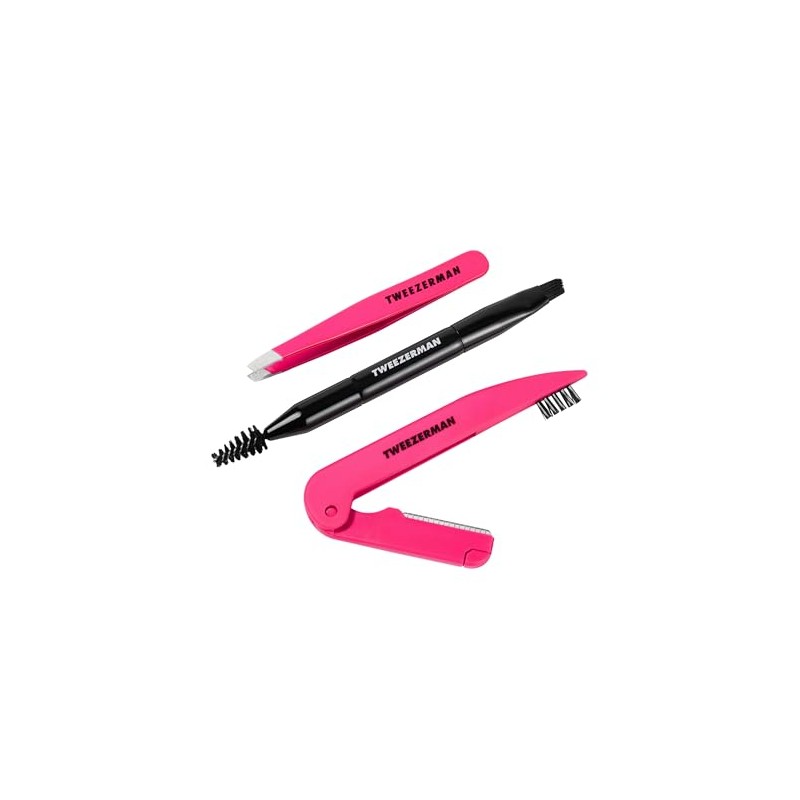 Tweezerman Mini Brow Rescue Kit, Tools for Perfect Brow Shaping