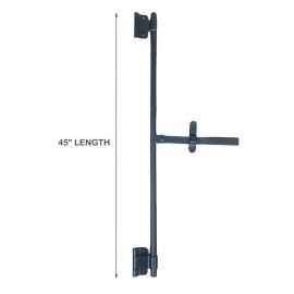 ProCamp 45" Steel Painted Black Cargo Trailer Swing Door Hinged Cam Bar Lock W/ Hasp