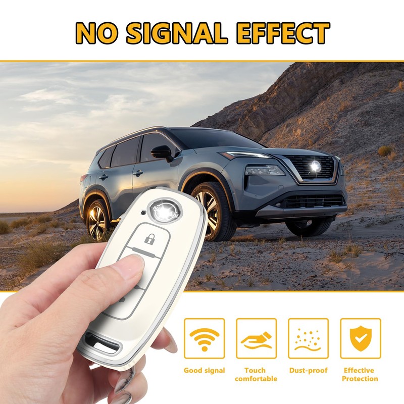 FT FUNTOR for Nissan Key Cover,3 Buttons TPU Key Case