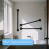 3.3FT Wall Pipe Stair Handrail - Black Galvanized Industrial Metal