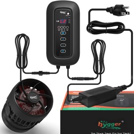 hygger DC Powerful Wave Maker For Aquarium, Quiet Aquarium Circulation Water Pump Adjustable Flow Freq, 4 Waves/Night/Feed Modes, Magnetic Holder Display Controller