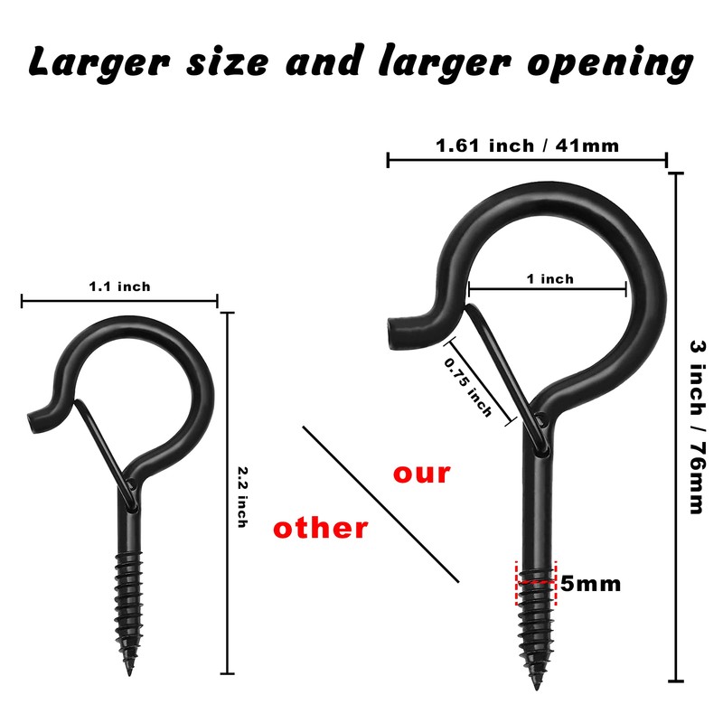 Ansxiy 10 PCS 3 inches Q-Hanger Hooks with Safety Buckle,