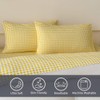 NSNLGSGC Yellow Gingham Queen Sheet Set, Soft Brushed Microfiber Plaid