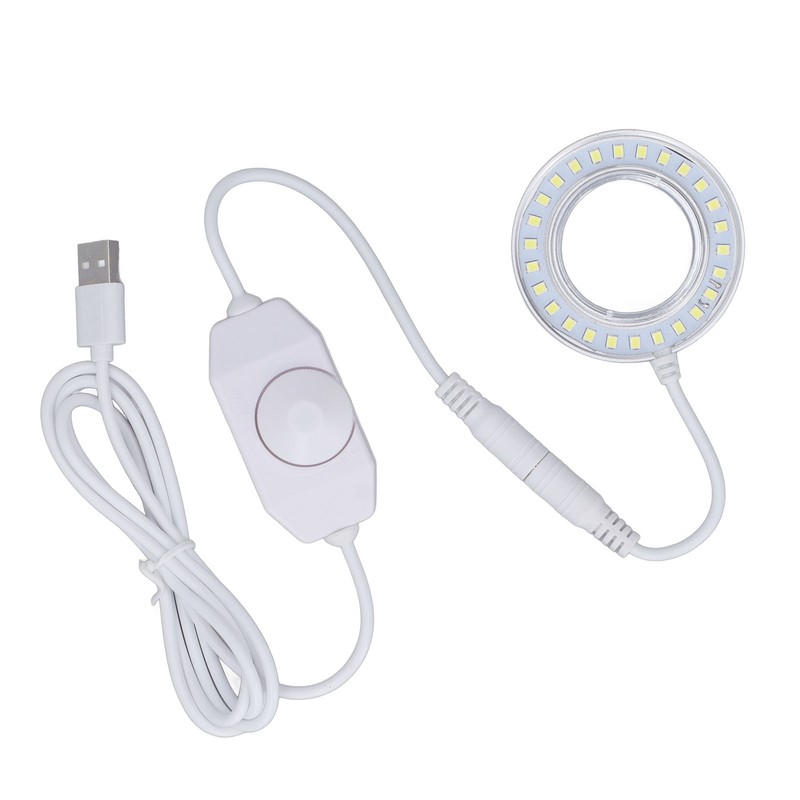 Microscope Lighting Lamp Spiral Buckle Adjustable Brightness LED Ring Light