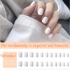 Kinretixia® 24 Pieces White Press On Nails Short Fashion Square
