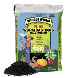 Wiggle Worm 100% Pure Organic Mineral-Dense Worm Castings Fertilizer, 15lbs - Improves Soil Fertility and Aeration for Growing Better Houseplants, Vegetables, and More