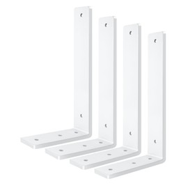 White Floating Shelf Bracket 8 Inch, 4 Pack Heavy Duty Shelf Brackets, Wall Shelf Bracket for DIY Decorative with Mounting Hardware