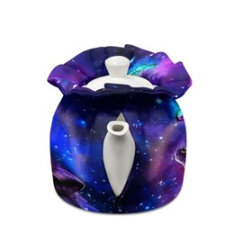 Xoenoiee Wolf Butterfly Galaxy Print Tea Cozy Tea Pot Cover Insulation Tea Cosy Teapot Dust Cover Teapot Warmer for Home Kitchen Teapot Covers