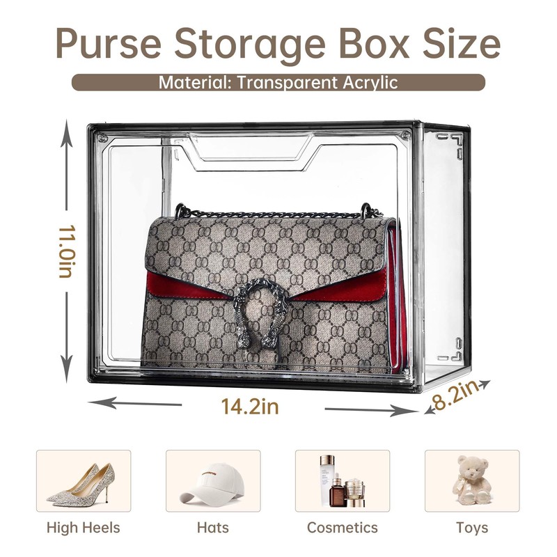 Purse Organizer for Closet,Clear Acrylic Display Case for Handbag Organizer,
