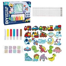 Drawing Set Gift Plate Ornament Set Gradco Ornament Set 12 Colors 24 Plates Decoration Ornament Gift Making Set DIY Christmas Ornament Set for Children Interior Decoration Cute Kit for Girls Boys