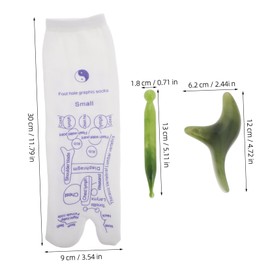 Baluue 1set Acupressure Reflexology Socks with Foot Massage Tools Pressure Point Mapping for Portable Foot for Home and Travel Includes Options