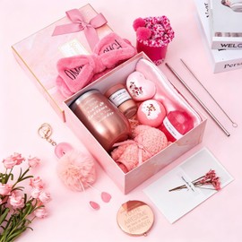 Caja Regalo para Mujer de Bath SPA, Cesta de Regalo para Mujeres, Regalo de Cumpleaños para Día Madre para Amigas, Mamá, Hermana, Novia, Regalos de Navidad