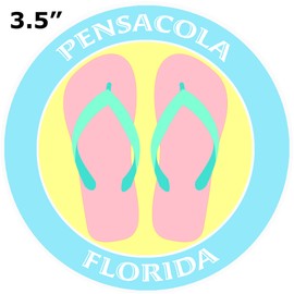 Athena Brands Flip Flops Pensacola Florida - Car Truck Window Bumper Graphics Sticker Decal - Wakeboard Blue