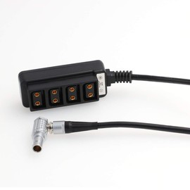 Eonvic Right Angle Male 2pin to 4 Port Hub Adapter Splitter Cable for Arri Alexa