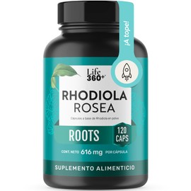 LIFE 360+ Rhodiola Rosea | 120 Cápsulas | 616 mg c/u | 60 Porciones | Suplemento Alimenticio a Base de Raíz Rhodiola Rosea en polvo | Tomar 2 cápsulas al día