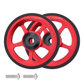 2pcs Folding bike 60mm easy wheel for brompton easywheel aluminum alloy (red)