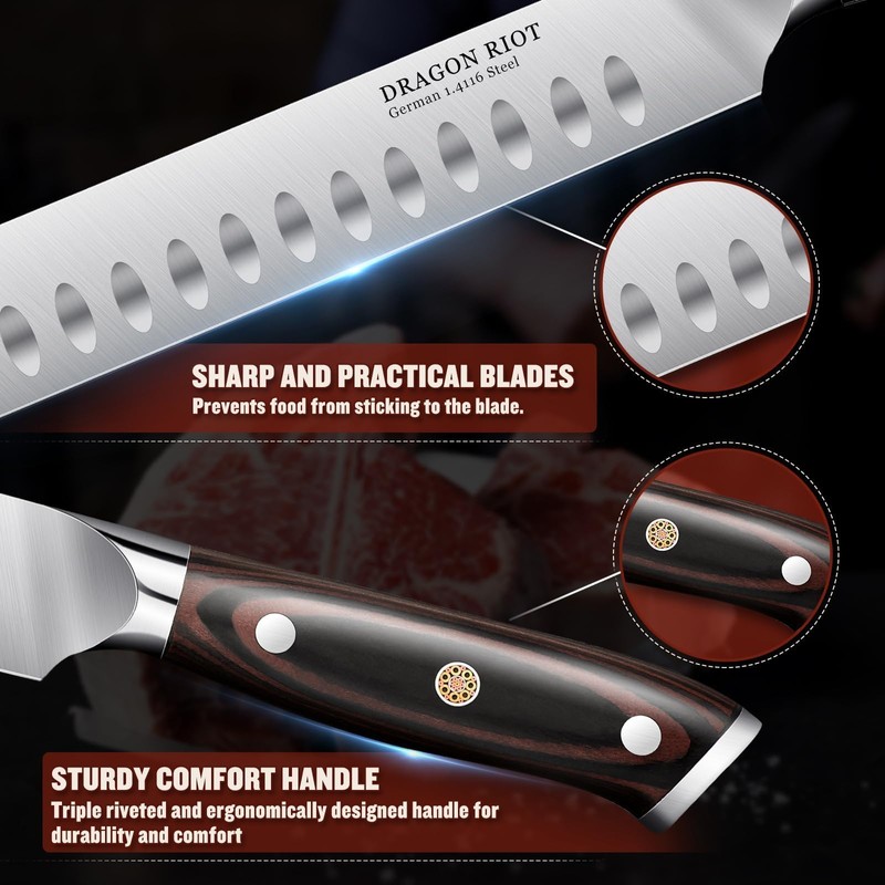 DRAGON RIOT 10 inch Premium Brisket Knife, Razor Sharp Carving