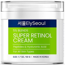 ElySeoul- Crema de retinol, crema hidratante facial con retinol, crema antiarrugas para el rostro, reafirmante del cuello, crema para ojos con retinol