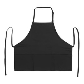WINCO 3 Pocket Bib Apron, Black