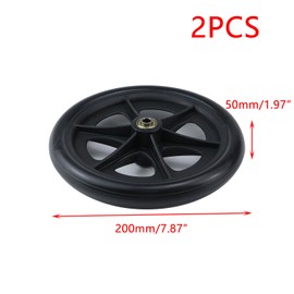 Crapyt 2 PCS Walker Wheels Replacement Drive Walker Replacement Parts Black 7.87"×1.97" Wheelchair Wheels for Wheelchairs, Walkers, Rollers, etc