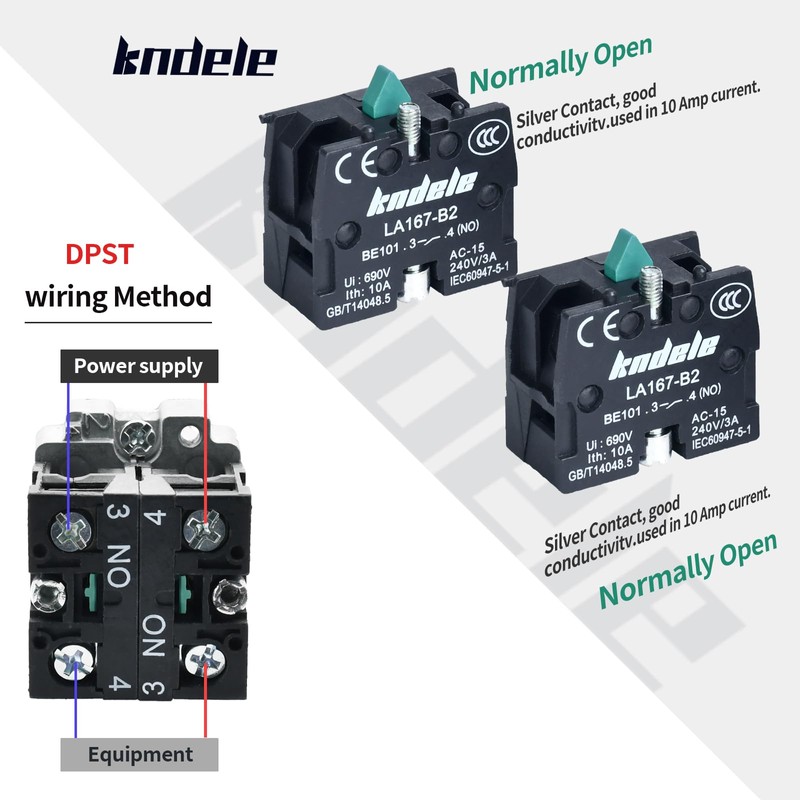 10Amp 22mm 3 Position Rotary Selector Switch with 110V Green