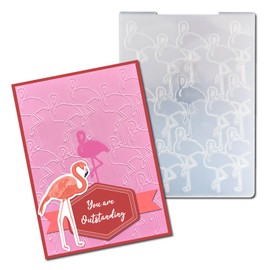 Arbuya Flamingo Birds Plastic Embossing Folders for Card Making Scrapbooking Pages Paper Crafting Clay Decoration
