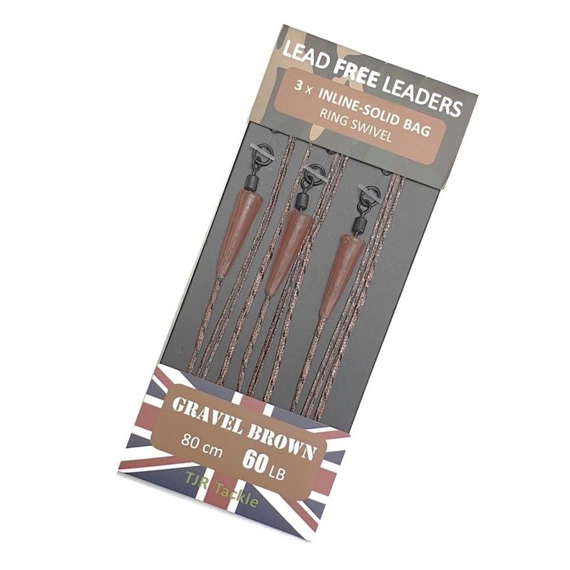 TJR Tackle Solid Bag Inline Leaders Lead Free Ring Swivels
