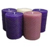 4" Handmade Advent Pillar Candles, 100% Beeswax, Gold Glitter Finish