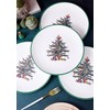 Set of 4 Christmas Dinner Plates Set, Christmas Tree Plates