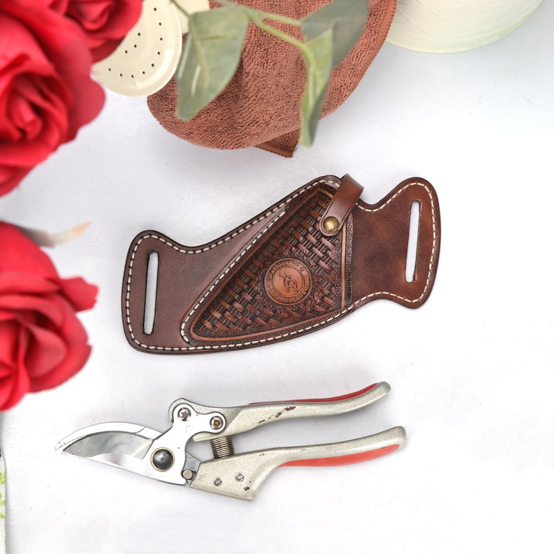 TOURBON Pruning Shears Case, Leather Case, For Gardening Pruning Gardening,