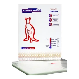 Micas Termicas 8mls Tamaño Carta 50 Piezas + Acarreador