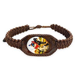Saint St Martin of Tours Brown Adjustable Corded Wood Bracelet Men Women Pulsera San Martin Caballero