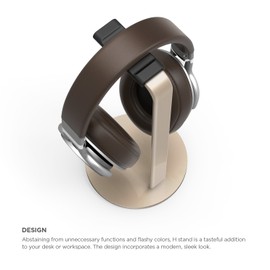 elago® H Stand [Champagne Gold] - [Premium Aluminum][Scratch-Free Padding][Perfect Height][Compatible with AirPods Max and All Headphones][Modern Design] Gaming and Audio Headphones