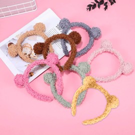 RmKbe 8 Pieces Bear Ears Headbands Cute Makeup Hairbands Fluffy Hair Hoops Party Costume Decoration Headband for Women Girls