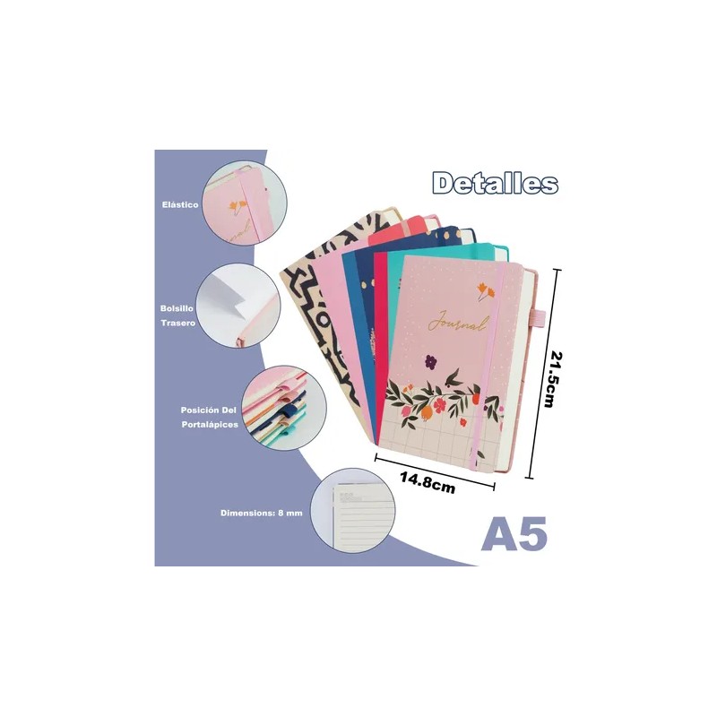 3pzs Cuadernos Escolares Pasta Dura Libretas Cosidas Rayado