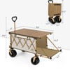 Whitsunday Collapsible Folding Wagon with Table,Heavy Duty Utility Beach Wagons