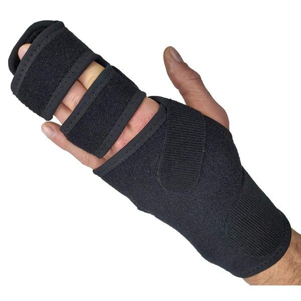 Trigger Finger Splint Finger Brace – Supports Two or Three Fingers. Help Broken Fingers Hand Contractures, Arthritis, Tendonitis, Mallet Fingers or Hand Splint for Metacarpal Fractures (Left - S/Med)