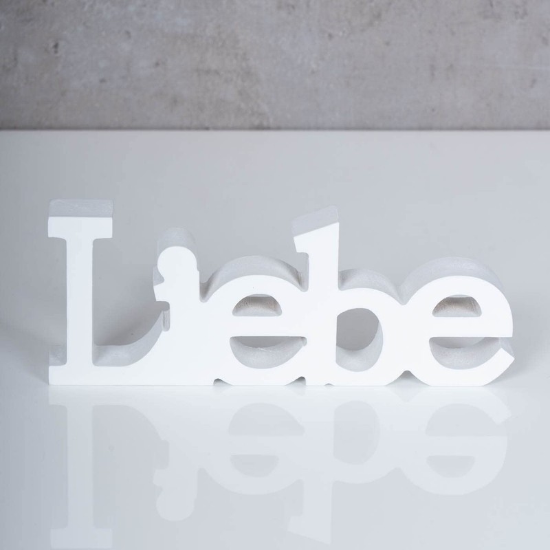 levandeo Set of 3 Wooden Lettering "Lebe Liebe Lach" White