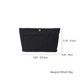 YONBEN Storage Bag Lightweight Large Capacity Eco Friendly Cotton Canvas Bag Inner Bag Handbag Organizer (Black, S)