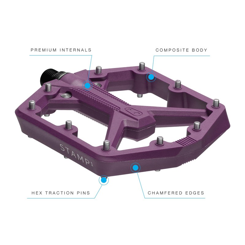 Crankbrothers MTB Pedals Stamp 1 Gen 2 Large Purple