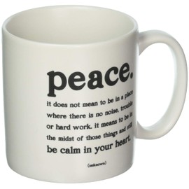 Quotable Cards Quotable Peace Mugs with Inspirational Quote, 1 EA, White