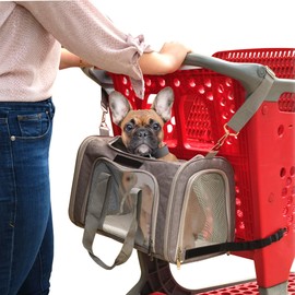 Jokari Cart Cruiser Airline Approved Pet Carrier for Versatile Travel in Car, Airplane, or Shopping Cart. Light and Compact Pet Accessories. Strap Attachments, Anti-Scratch Mesh with Top and Side Open