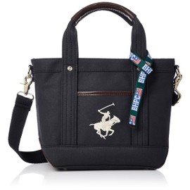 Beverly Hills Polo Club BH1006N Canvas Tote Bag with Shoulder Strap, multicolor (black / white)